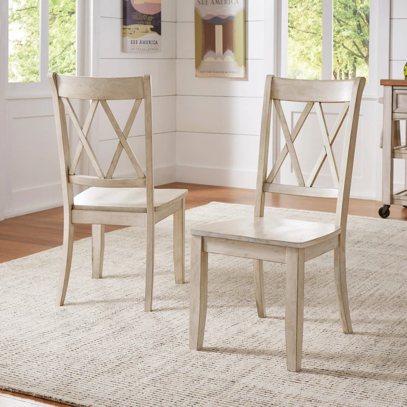 Inspire Q Arbor Hill X Back Wood Dining Chair, Set Of 2, Antique White 7 Inspire Q Arbor Hill X Back Wood Dining Chair, Set Of 2, Antique White - Image 5