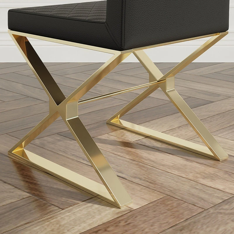 HOMARY Upholstered Black PU Leather Dining Chair Set Of 2 Stainless Steel Leg Gold 11 HOMARY Upholstered Black PU Leather Dining Chair Set Of 2 Stainless Steel Leg Gold - Image 9