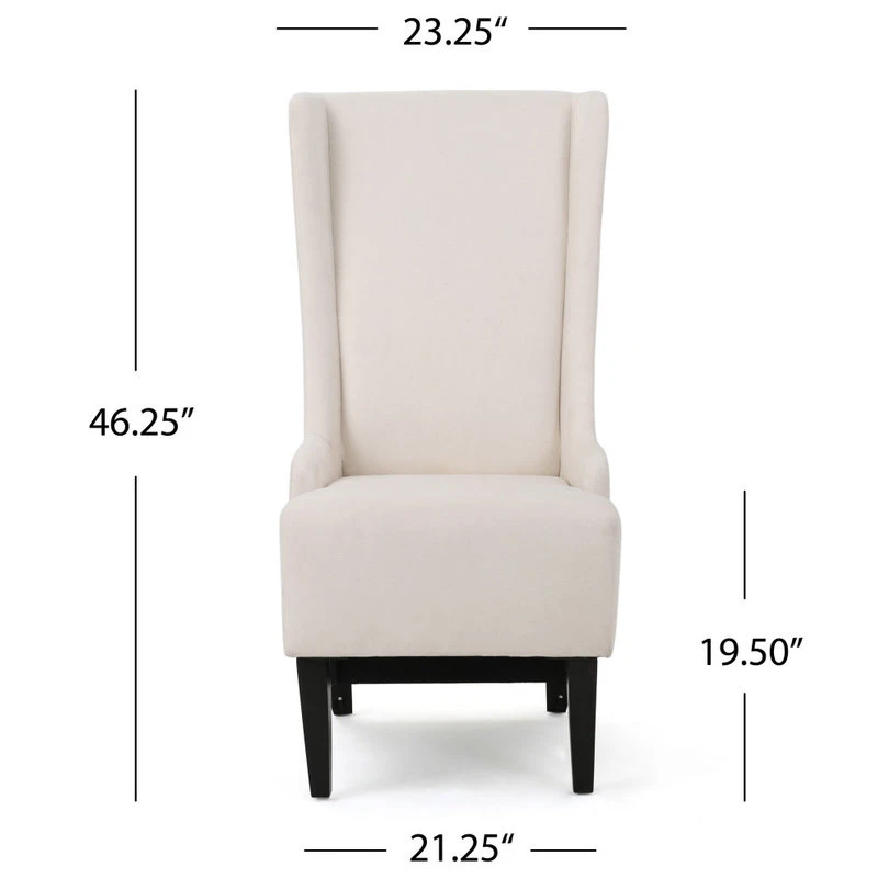 GDFStudio GDF Studio Sheldon Traditional Design High Back Fabric Dining Chair, Beige 6 GDFStudio GDF Studio Sheldon Traditional Design High Back Fabric Dining Chair, Beige - Image 4