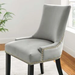 Modway Marquis Performance Velvet Dining Chairs, Set Of 2, Light Gray -abbyson shop 89619dca035bf647 7940 w800 h800 b0 p0