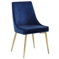 Meridian Furniture Karina Velvet Dining Chairs, Set Of 2, Navy, Gold Base -abbyson shop 8a412944027411e4 3395 w800 h800 b1 p0