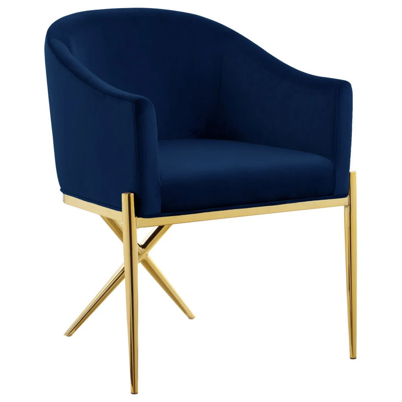 MOD The Parker Dining Chair, Velvet, Navy, Gold Legs 3 MOD The Parker Dining Chair, Velvet, Navy, Gold Legs