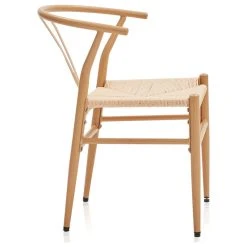 Belleze Set Of 2 Weave Dining Chair, Mid-Century Metal Y-Shaped Backrest Accent Chair -abbyson shop 8b3185660100bc32 4269 w800 h800 b1 p0