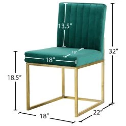 MOD The Dice Dining Chair, Green, Velvet, Gold Base, Set Of 2 -abbyson shop 8c51c907027415fe 0744 w800 h800 b1 p0