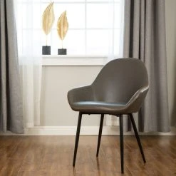 Glitzhome Vintage Gray Leatherette Dining Armchair, Set Of 2 -abbyson shop 8d9189210a345dc8 0904 w800 h800 b0 p0