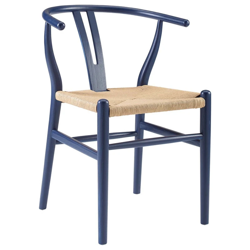 LexMod Amish Dining Wood Side Chair, Midnight Blue 6 LexMod Amish Dining Wood Side Chair, Midnight Blue - Image 4