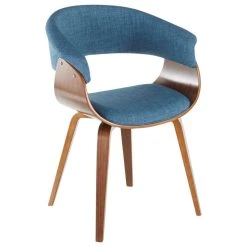 MOD The Antonia Accent Chair, Blue, Fabric And Wood