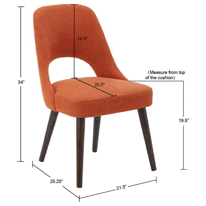 Olliix INK+IVY Nola Dining Chairs, Set Of 2, Orange 11 Olliix INK+IVY Nola Dining Chairs, Set Of 2, Orange - Image 9