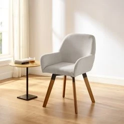 Art Leon Modern Swivel Linen Upholstered Dining Arm Chair, Set Of 2, Off White -abbyson shop 8f61bcd303a2bdad 0321 w800 h800 b0 p0