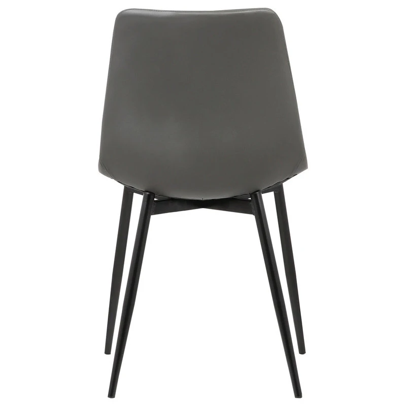 Armen Living Monte Contemporary Dining Chair With Black Powder Coated Metal Legs, Gray 7 Armen Living Monte Contemporary Dining Chair With Black Powder Coated Metal Legs, Gray - Image 5