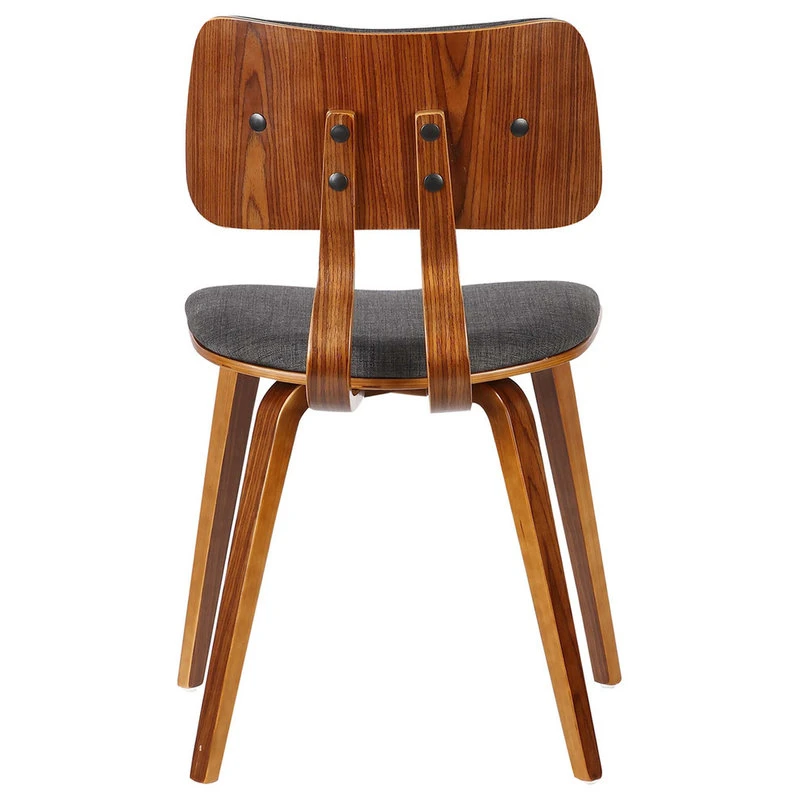 Armen Living Jaguar Mid-Century Dining Chair, Walnut, Charcoal 6 Armen Living Jaguar Mid-Century Dining Chair, Walnut, Charcoal - Image 4