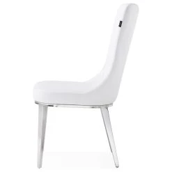 Zuri Furniture Modern Norma Dining Chair - White With Polished Stainless Steel Base -abbyson shop 9101431b0d0937bb 8241 w800 h800 b1 p0