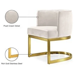 MOD The Fay Dining Chair, Cream And Gold, Velvet -abbyson shop 9111f2270274148a 1283 w800 h800 b1 p0