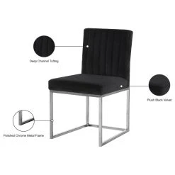 MOD The Dice Dining Chair, Black, Velvet, Chrome Base, Set Of 2 -abbyson shop 91713e90027411c9 0766 w800 h800 b1 p0