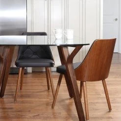 LumiSource Gianna Dining Chair, Walnut And Gray -abbyson shop 9261824d0a5e458d 6472 w800 h800 b0 p0