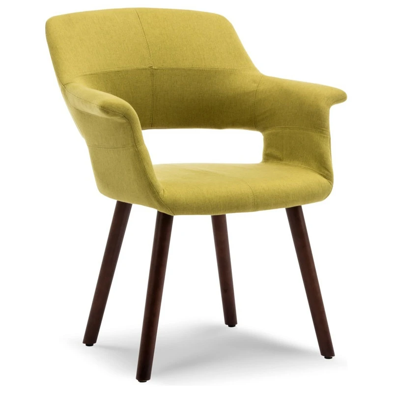 Belleze Mid-Century Accent Armrest Wooden Legs, Green 3 Belleze Mid-Century Accent Armrest Wooden Legs, Green