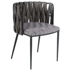 MOD The Eterno Dining Chair, Gray And Black, Fabric And Faux Leather