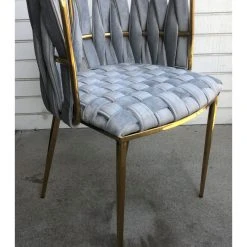 MOD The Eterno Dining Chair, Gray And Gold, Velvet -abbyson shop 96017e5d0d7bdac6 6658 w800 h800 b0 p0