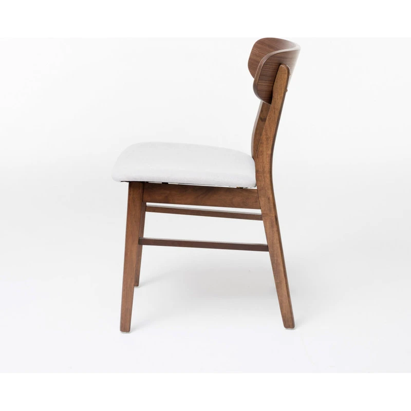 GDFStudio GDF Studio Augusta Light Beige Fabric And Walnut Finish Dining Chairs, Set Of 2 9 GDFStudio GDF Studio Augusta Light Beige Fabric And Walnut Finish Dining Chairs, Set Of 2 - Image 7