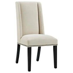 LexMod Baron Parsons Upholstered Fabric Dining Side Chair, Beige