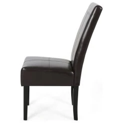 GDFStudio GDF Studio Percival T-stitched Chocolate Brown Leather Dining Chairs, Brown, Set -abbyson shop 96a1c15701bbe2c9 3204 w800 h800 b1 p0