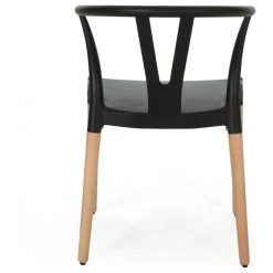 GDFStudio Victoria Modern Dining Chair With Beech Wood Legs, Set Of 2, Black, Natural Wood -abbyson shop 9991971101dbf35c 4918 w800 h800 b1 p0