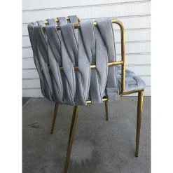 MOD The Eterno Dining Chair, Gray And Gold, Velvet -abbyson shop 9a01f2180d7bdacc 6658 w800 h800 b0 p0