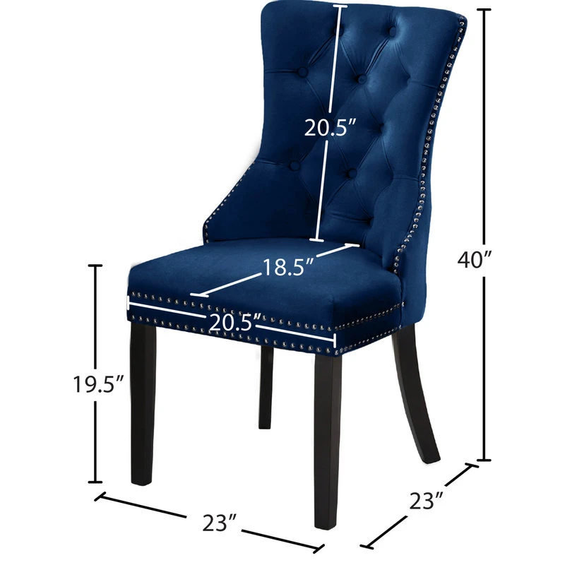MOD The Monarch Dining Chair, Navy, Velvet Set Of 2 10 MOD The Monarch Dining Chair, Navy, Velvet Set Of 2 - Image 8