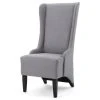 GDFStudio GDF Studio Sheldon Traditional Design High Back Fabric Dining Chair, Light Gray