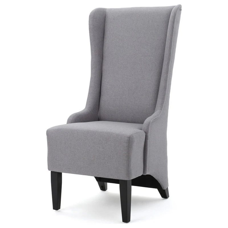 GDFStudio GDF Studio Sheldon Traditional Design High Back Fabric Dining Chair, Light Gray 3 GDFStudio GDF Studio Sheldon Traditional Design High Back Fabric Dining Chair, Light Gray