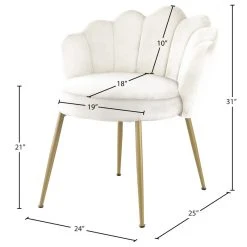 MOD The Perla Dining Chair, Cream, Velvet, Set Of 2 -abbyson shop 9bd13d8302741730 0722 w800 h800 b1 p0