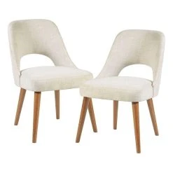 Olliix The Jackson Dining Chairs, Cream/White Set Of 2