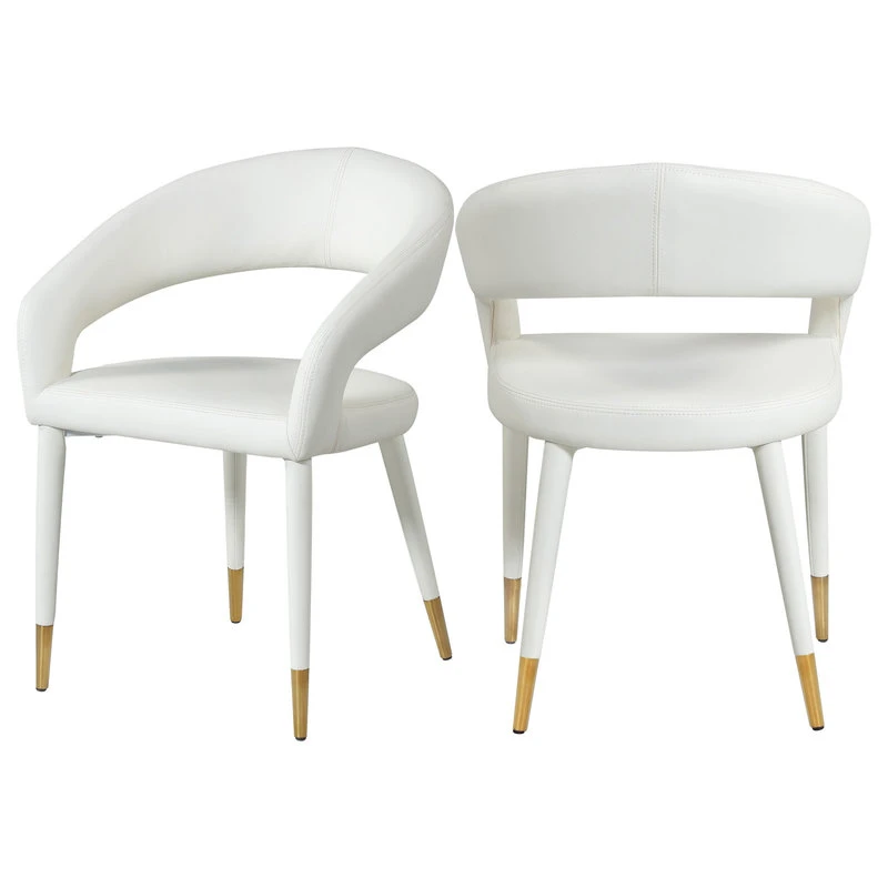 Meridian Furniture Destiny Dining Chair, White, Faux Leather 3 Meridian Furniture Destiny Dining Chair, White, Faux Leather