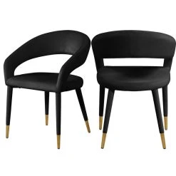 Meridian Furniture Destiny Dining Chair, Black, Velvet