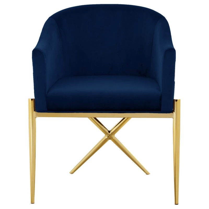MOD The Parker Dining Chair, Velvet, Navy, Gold Legs 5 MOD The Parker Dining Chair, Velvet, Navy, Gold Legs - Image 3