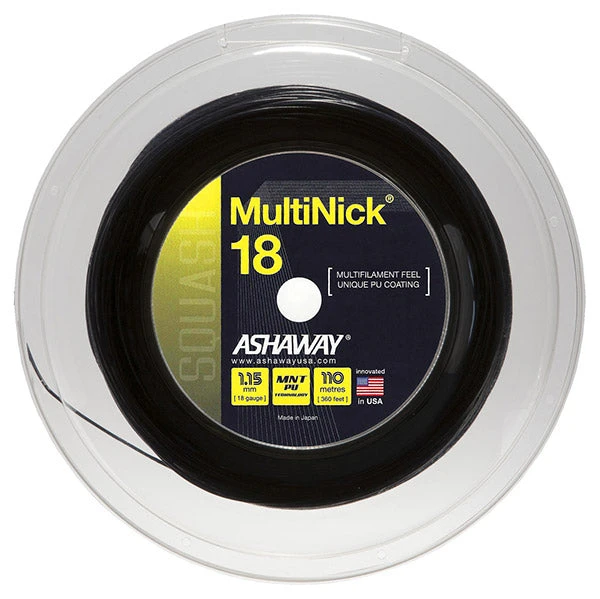 Ashaway MultiNick Squash 18g Reel 360' (Black) Durability And Toughness 3 Ashaway MultiNick Squash 18g Reel 360' (Black) Durability And Toughness
