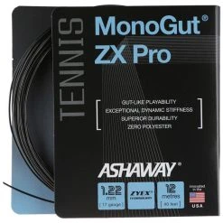 Ashaway Monogut ZX Pro 17g (Black) Dynamic Stiffness From Zyex Polymer