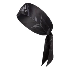Adidas Alphaskin Print Tie Headband (Black) - TIE-BACK HEADBAND THAT HELPS KEEP YOU DRY.