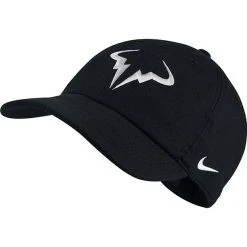 Nike Rafa Aerobill Cap (M) (Black/White)