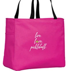 Live Love Pickleball Live, Love, Pickleball Tote (Pink)