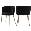 MOD The Almar Dining Chair, Black And Brushed Gold, Velvet And Iron, Set Of 2 -abbyson shop a141480a02741721 1312 w800 h800 b1 p0