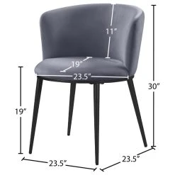 MOD The Almar Dining Chair, Gray And Matte Black, Velvet And Iron, Set Of 2 -abbyson shop a171b3740274183f 1314 w800 h800 b1 p0