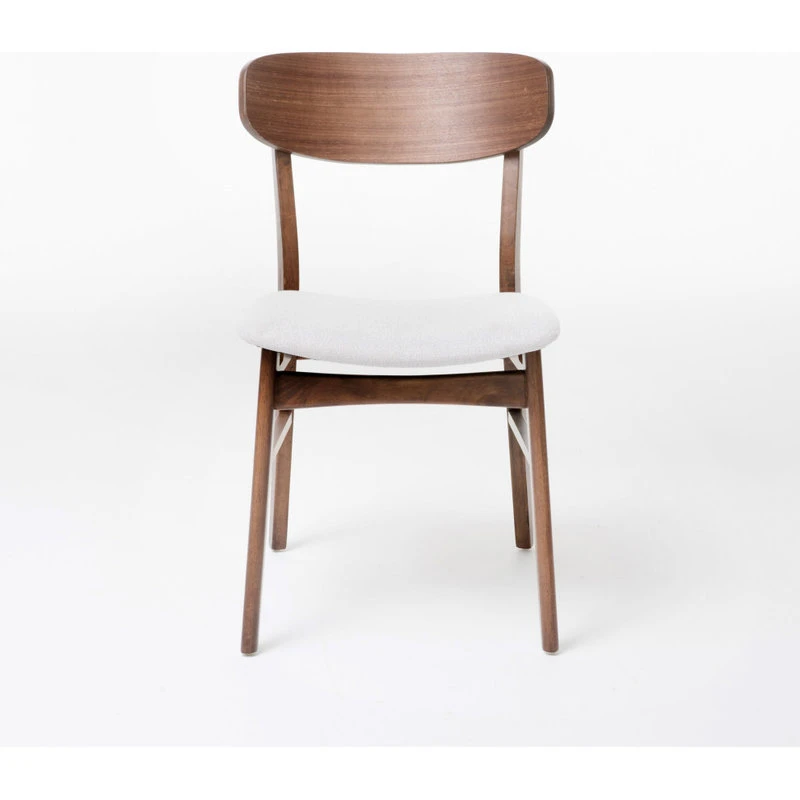 GDFStudio GDF Studio Augusta Light Beige Fabric And Walnut Finish Dining Chairs, Set Of 2 10 GDFStudio GDF Studio Augusta Light Beige Fabric And Walnut Finish Dining Chairs, Set Of 2 - Image 8