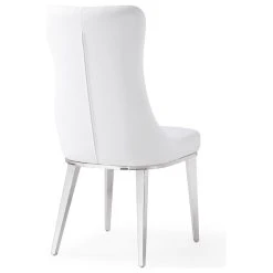 Zuri Furniture Modern Norma Dining Chair - White With Polished Stainless Steel Base -abbyson shop a3114c960d0937bd 8241 w800 h800 b1 p0