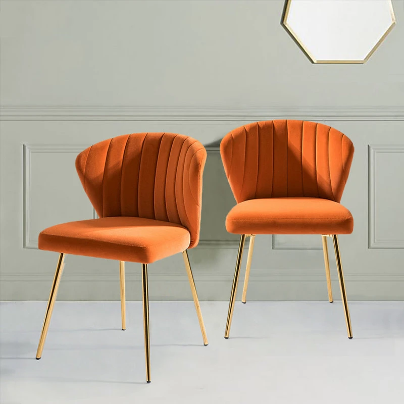 MOD The Audrey Dining Chair, Velvet, Set Of 2, Orange 4 MOD The Audrey Dining Chair, Velvet, Set Of 2, Orange - Image 2