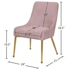 MOD The Cue Dining Chair, Pink And Gold, Pleated Velvet, Set Of 2 -abbyson shop a421be710274146f 0556 w800 h800 b1 p0