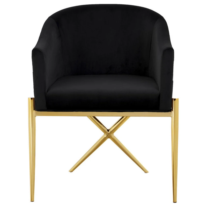 MOD The Parker Dining Chair, Velvet, Black, Gold Legs 5 MOD The Parker Dining Chair, Velvet, Black, Gold Legs - Image 3
