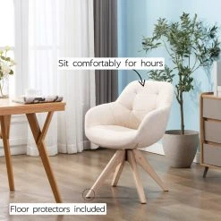 KINWELL Swivel Desk Chair No Wheels Upholstered Dining Chair Armchair, Beige -abbyson shop a6016c2c0f35f662 1751 w800 h800 b0 p0