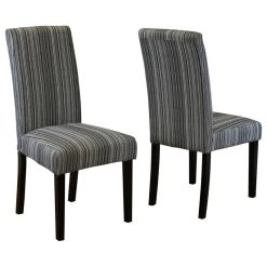 Monsoon Pacific Seville Stripe Fabric Dining Chairs, Set Of 2, Gray