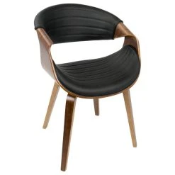 MOD The Aria Dining Chair, Walnut And Black, Wood, PU Leather